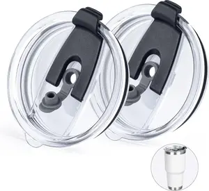 30 oz Tumbler Replacement Lids 2 Pack,Fit of Inner Diameter 3.7 to 3.73 INCH Tumbler Cup,Spill Proof Splash Resistant Tumbler Lids  Flip Covers .