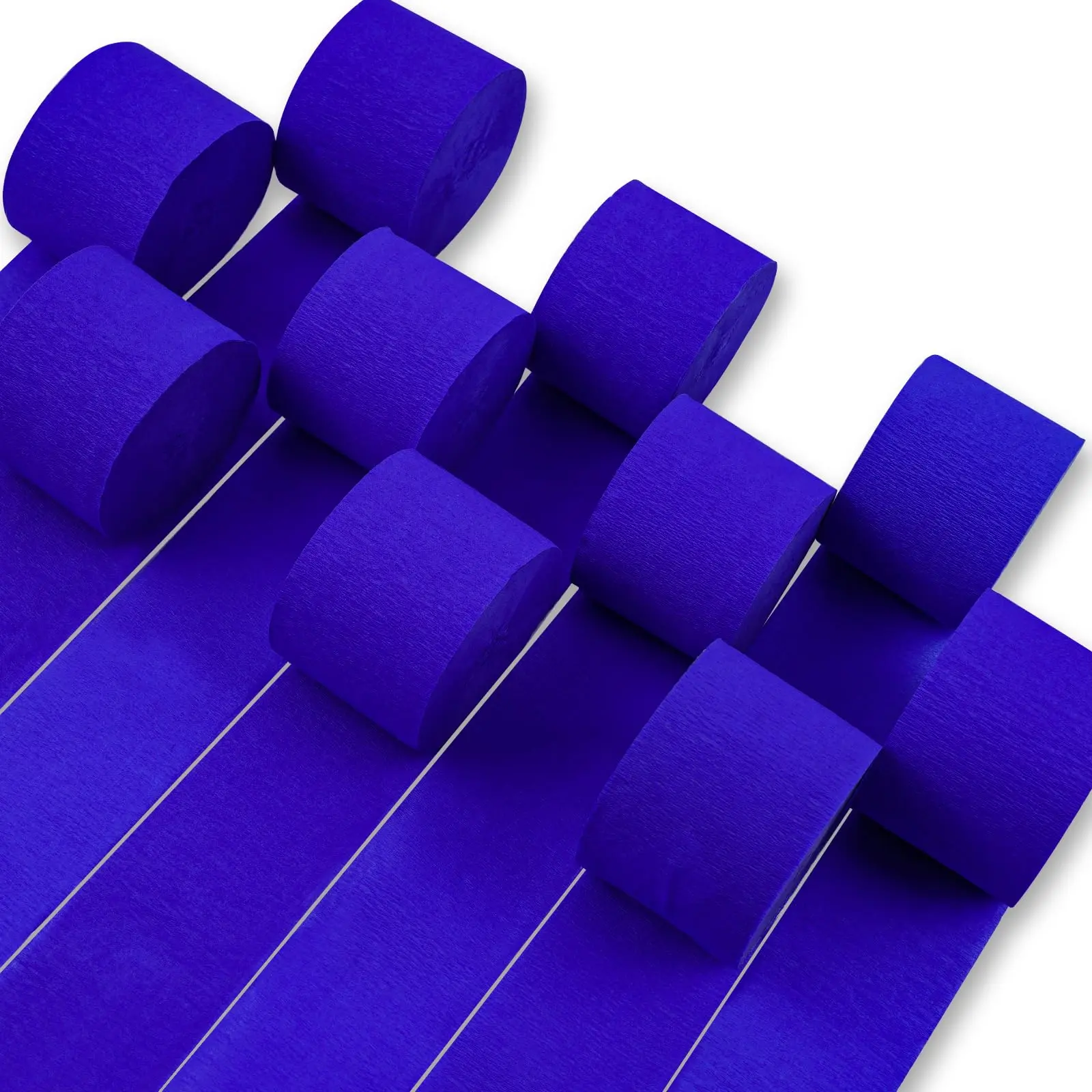 PartyWoo Thick Royal Dark Blue Crepe Paper Streamers, 10 Rolls (1.8 in x 82 ft/Roll, 820 ft Total) - For Wedding, Anniversary Decorations, Doors, Walls, Gifts - Avoid Overstretching - Blue-39, Baby Shower