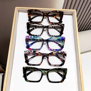 5-Pack Blue Light Blocking Glasses, Fashionable Simple HD Lens Reading Eyeglasses, Comfortable Portable Men Women Magnifying Glasses, High Definition Glasses