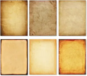 60 Pack 8.5x11 Inches Double-side Vintage Assorted Antique Parchment Stationery Paper for Certificate Crafting Invitations & Other Art Projects