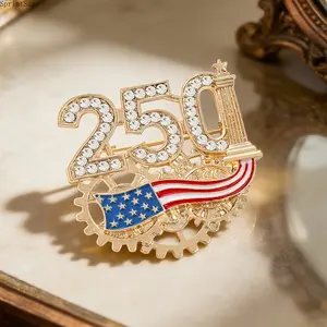 America 250th Anniversary Rhinestone Brooch Pin for Men and Women, 1776-2026 Patriotic Zinc Alloy USA Eagle Lapel Pin, Independence Day Costume Accessory for Suit Coat Collar, Holiday Party Halloween Gift Jewelry
