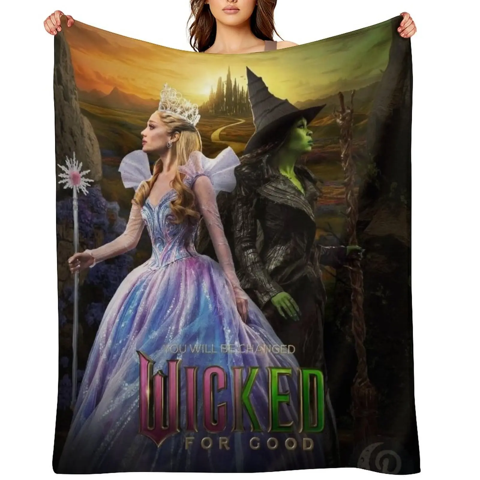 Wicked Witch Anime Themed Flannel Blanket Soft and Warm Throw for Sofa Bed Office Or Camping Cozy Plush Blanket for Good Fans Ideal for Home Decor Outdoor Use Travel Or Christmas Gifts Style 3