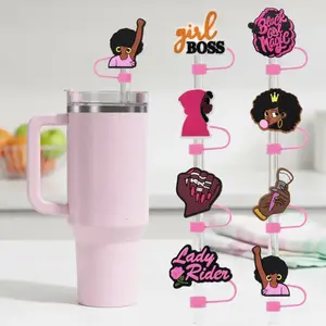 Reusable Straw Cap, 8 Counts/set Cute Water Bottle Cup Accessories, Straw Cover for 10mm Straw Cover, Glass Cup Accessories for Women & Girls, Drinkware Lid, Straw Spout Lid