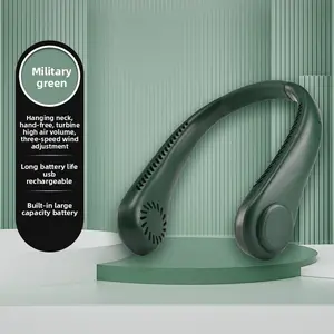 Bladeless turbo neck fan, popular USB-powered lazy outdoor high-wind neck fan
