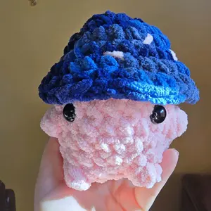 Pink & Blue Mushroom Boi Plushie Decor