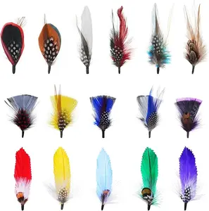 16 Pcs Hat Feathers for Fedora, Fengek Assorted Colorful Hat Feathers Party Accessories for Cowboy Hats, Trilby Hats