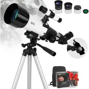 Astronomical telescope 70400, 70mm large objective lens, can observe lunar nebulae, etc., aluminum alloy bracket can be retracted, equipped with a carrying case