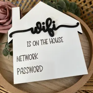 WiFi Password Shelf Sitter Housewarming Bedroom Modern