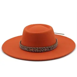 Round Widebrim Fedora- Rust