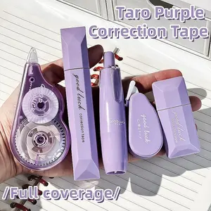 5pcs Morandi Correction Tape Set, Pen/press/turn/drop Designs, Smooth, Large Capacity, Durable, Ideal for Students and Office Use, Office Stationery Set
