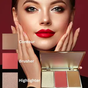 Cheek Trio Palette by YA QUEEN COSMETICS- Bronzers, Blushes, and Highlighters for a Flawless Look