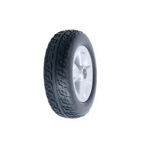 Front Wheel Assembly with Black Molded Tire for Pride Victory 9, Victory ES 9, and Go-Go Sport 3-Wheel Scooters (WHLASMB1806)