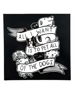 Pet The Dogs Large Sticker