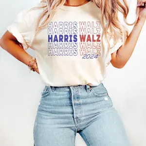 Comfort Colors® Kamala Harris Walz 2024 Shirt, Madam President Election T-shirt, Retro Voting Tee, Democrat Rally Gift For Liberal Voter
