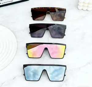 4pcs Sunglasses Punk Style Sun Protection Outdoor Riding Personality European American Large Frame One-piece Sheet High Quality Polarized Sports Fashion Glasses Su for Riding Driving and Golf Ideal Choice for Festival Gifts Nighttime Yellow Tint S