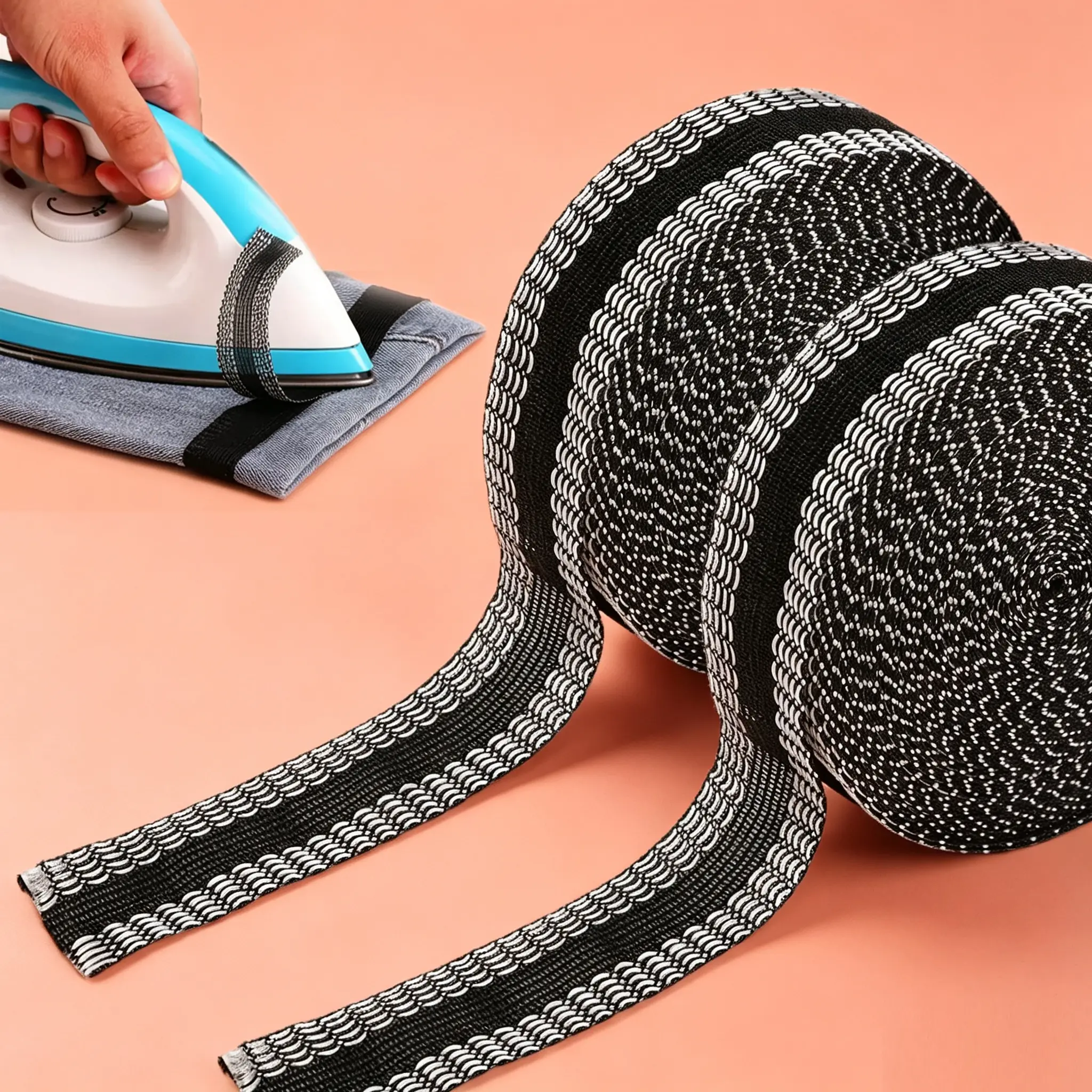 Iron On Hemming Tape - 10m No-Sew Hemming Tool for Pants, Jeans | Sewing Accessories Haberdashery