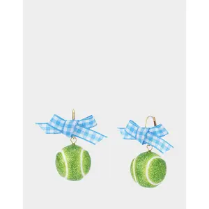 Betsey Johnson TENNIS BALL LEVER BACK EARRINGS GREEN