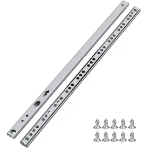 13.5 Inch Two Way Drawer Slides 1 Pair Ball Bearing Full Extension Drawer Track Rail 17mm Wide Metal Dresser Replacement Part