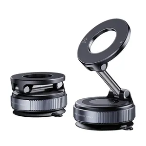 Upgraded Magnetic Car Mount,Power-Free 360 Degree Swivel Foldable Vacuum Suction Phone Holder,Silent Design Fit iPhone Android
