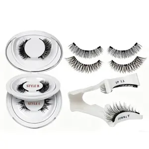 2 Pair Magnetic Eyelashes with Applicator, Reusable Magnet Lashes Natural Look,Easy to Wear and Remove Soft Lashes kit No Glue or Liner Needed