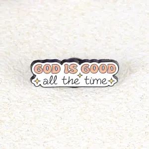 Christian Faith Enamel Pin, God Is Good All The Time Bible Verse Pin Brooch, Religious Gift For God Lover Jesus Lover Christian Devotee