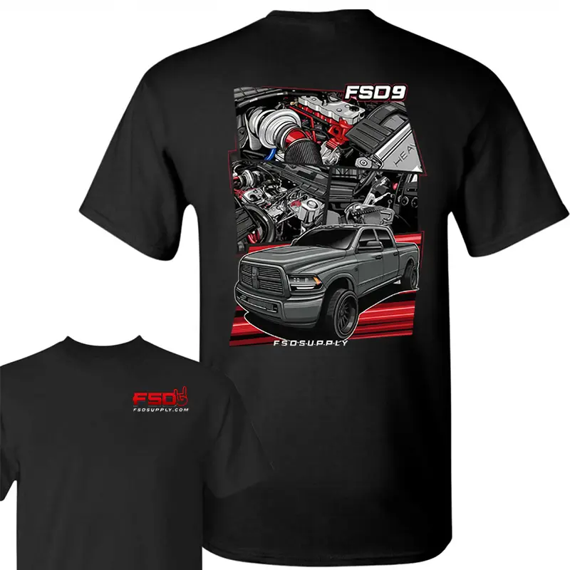 Cotton - FSD T-Shirt - Diesel Truck T-Shirt, FSD9 Engine Detail Performance Truck Graphic T-Shirt, Custom Pickup Truck Enthusiast T-Shirt, Gift for Diesel Truck Lovers, shirts for men tees