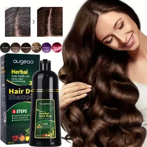 Herbal Hair Dye Shampoo -500ML/ 16.91 Ounces, Gently Cleanses And Moisturizes Hair, Keeping It Hydrated, Smooth, And Shiny. The Mild Formula Is Non-Irritating to The Scalp, Provides Quick And Long-Lasting Color Without Fading,the Best Festival Gift