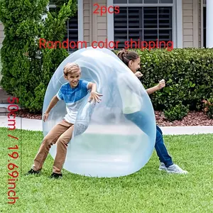 2-Pack Giant Bubble Balls, Transparent Tpr Water-Filled Balloons, Durable and Easy to Inflate, Leak-Proof Design, Outdoor Fun for Family Gatherings