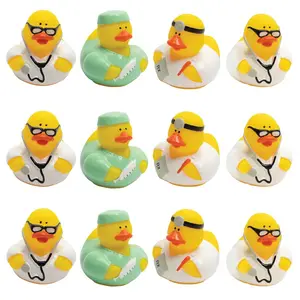 2" Doctor Rubber Ducks with Prescription Pad, Stethoscope & Scrubs - 12 Pc.