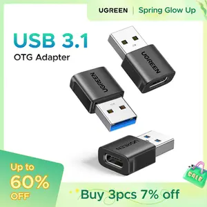 UGREEN 10Gbps USB to USB C OTG Adapter 2 Pack, Type C Female to USB A Male Charger Converter for Smartphones and Mobile Chargers-Deals for You,September Restock Cable Charging portable charger 4 1 charging cable,TikTokShopSpringGlowUp,Greenish