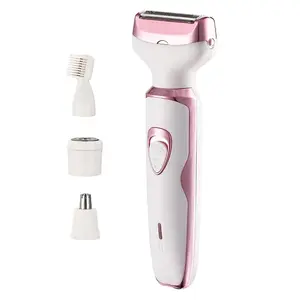 MIGUAN 4 in 1 Electric Lady Shaver - Multipurpose Hair Removal Epilator with Stainless Steel Blades USB Rechargeable Lithium Battery Painless Cordless Nose Eyebrow and Body Razor for All Skin Types