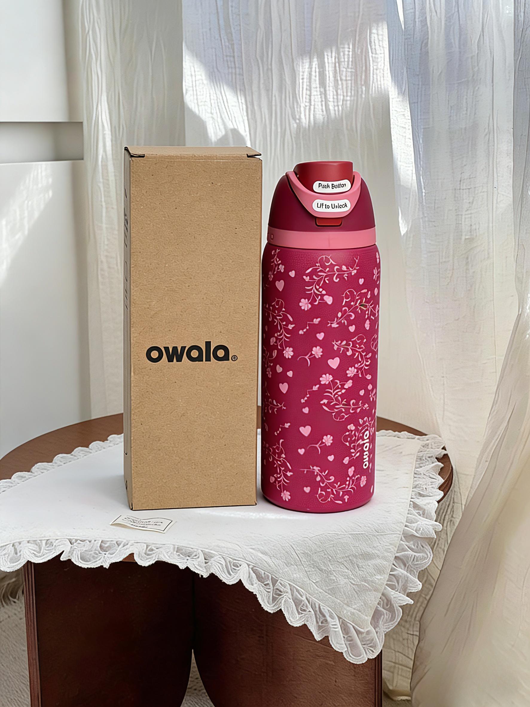 Owala 32oz Insulated Water Bottle with Straw, Leak Proof, BPA Free, Ideal for Hiking, Camping, School, Gym & Daily Commute Drinkware Flasks Mug Tumbler Bottled Portable Ceramic Coffee hilarious chicken my travel double wall vacuum flask skinny handle