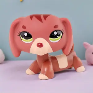 Rare Old Original Mommy & Baby Daschund #3601 Action Figure with Toy Stand, Doll Making Collectible Pet Shop Animal, Kids' Christmas Birthday Gift & Tiny Room Decor