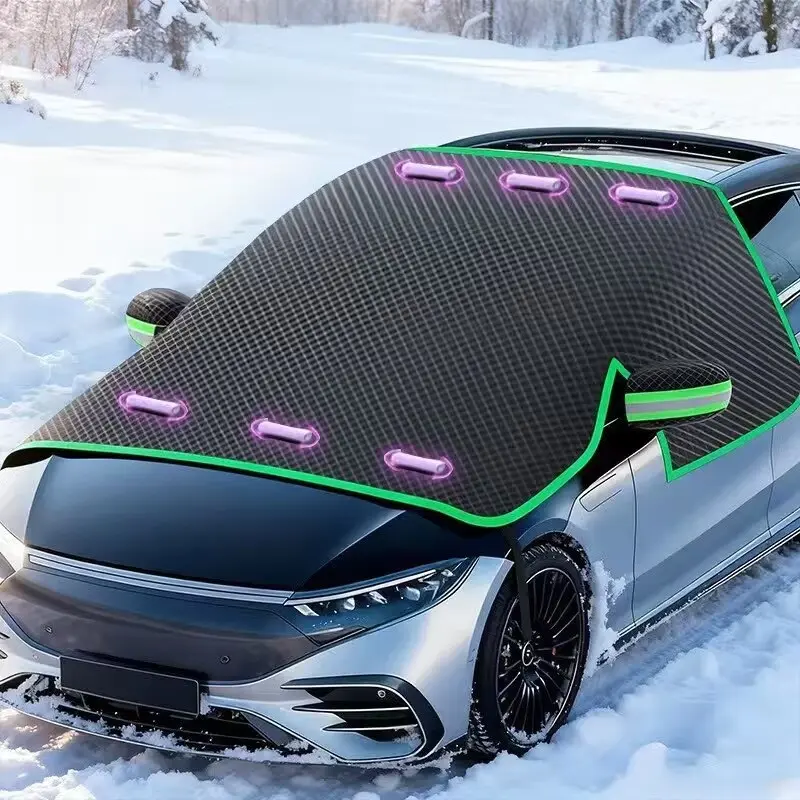Winter Car Cover with  - Protective Hood for Snowy Weather - Durable and Easy to Use - Perfect for Cold Climates