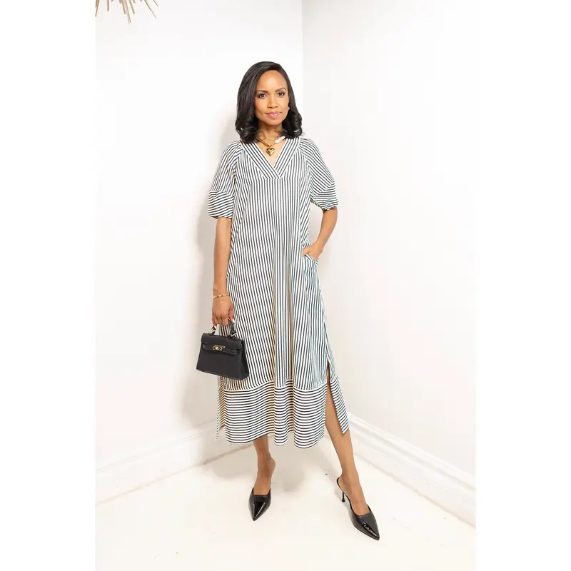 arlie striped midi knit dresses - TikTok Shop