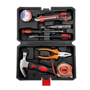Household Multifunctional Repair Tool Set, Upgraded 9-Piece Set, Household Hardware Tool Set, Gift Toolbox, Hammer, Screwdriver, Pliers, Tape Measure Combo, Daily Installation and Repair Toolbox