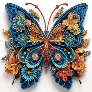 Butterfly Pattern DIY Diamond Arts Colorful Painting Kit without Frame, 1 Count DIY 5D Diamond Arts Colorful Painting Kit, Wall Art Decor for Home