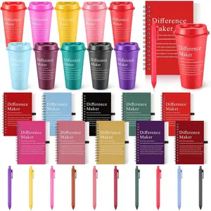 30 Pcs Difference Maker Gifts Set Employee Appreciation Gifts Bulk for Coworker 16 oz Thank You Cup A6 Motivational Notebooks with Pen for Team Teacher Staff Volunteer (Vibrant Colors)