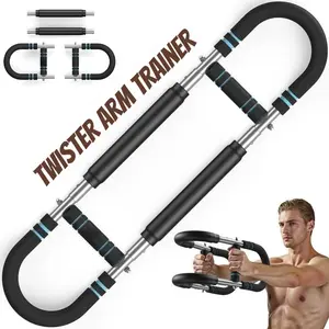 Twister Arm Trainer, 60-90lbs Adjustable Power Twister Bar, Chest, Shoulder, and Arm Training Equipment, Portable Forearm Strengthener, Detachable Upper Body Fitness Device for Gym and Home Use, Arm Exercise Equipment
