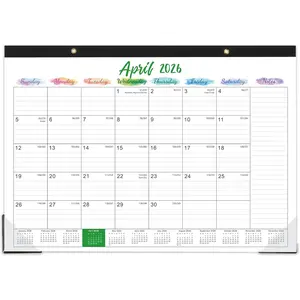 2026 Desk Calendar - 2026 Calendar from January 2026 - December 2026,12 Months Desk Calendar, 17" x 12", Desk Pad, Large Ruled Blocks,  Paper