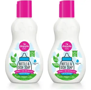 Dapple Baby Bottle Soap, Hypoallergenic Dish Soap for Baby Bottles, Powered by Plants, Travel Size, Fragrance Free, 3 Fl Oz (Pack of 2)