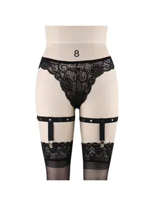 Rivet Punk Style Black Sexy Garter Belt for Women, Adjustable Suspender, High Elastic Design, Perfect for Nightclub, Hip-Hop, Stage Performance and Photoshoot, Fashion Accessory for Hot Girls