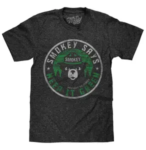 Smokey Says "Keep it Green, Prevent Wildfires" T-Shirt - Gray