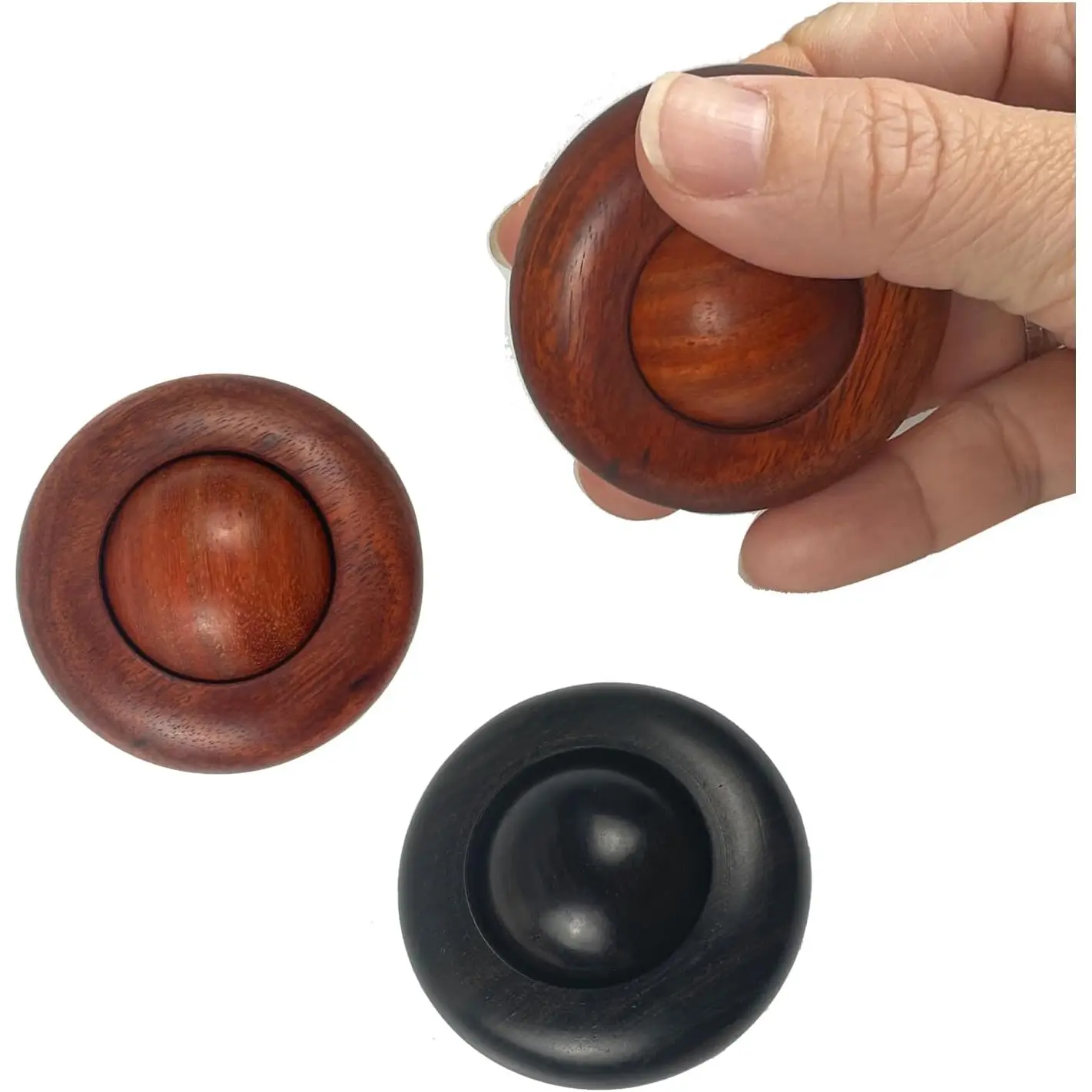 2pcs Silent Fidgets Toys for Adults ,Stress Relief Fidget Roller Wooden Quiet Fidget Toys for Men Women Office Anxiety Noiseless Sensory Toys