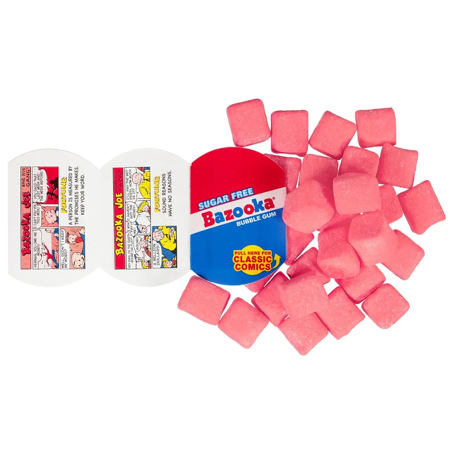 Bazooka Bubble Gum SugarFree Chewing Gum Cubes, Bulk in Resealable