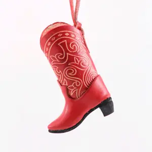 Leather Cowboy Boots Decorative Ornament