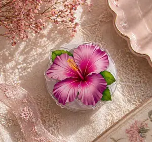 Pink Hibiscus Flower Magsafe Phone Grip – Tropical Floral Magnetic Pop Socket & Kickstand