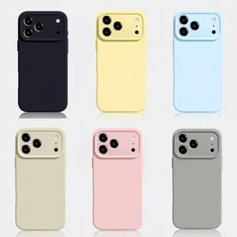 Solid Color Frosted Soft Thermoplastic Polyurethane (TPU) Cellphone Case - Anti-Drop, High Color Fastness, Durable Protector for iPhone 13,14,15,16,17 Pro Max Mobile Phone Accessory