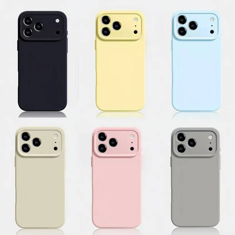 Solid Color Frosted Soft Thermoplastic Polyurethane (TPU) Cellphone Case - Anti-Drop, High Color Fastness, Durable Protector for iPhone 13,14,15,16,17 Pro Max Mobile Phone Accessory