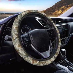 Car Steering Wheel Cover, Real Tree Leaf Camo Pattern for Off-Road Vehicles, 4th of July Patriotic Car Accessory for Veterans&Military Fans, Premium Non-Slip Grip for Trucks, SUVs, Jeeps, Ideal Gift for Patriotic Off-Road Enthusiasts This Independence Day